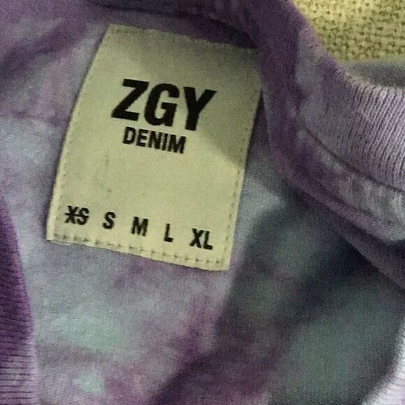 ZGY Denim Tee Dress Spark In Purple Tie Dye NWT - Picture 4 of 8